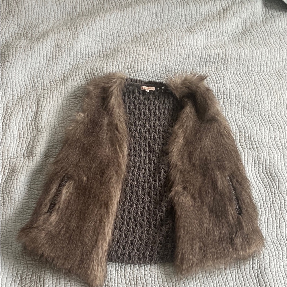 Brown Faux Fur Vest